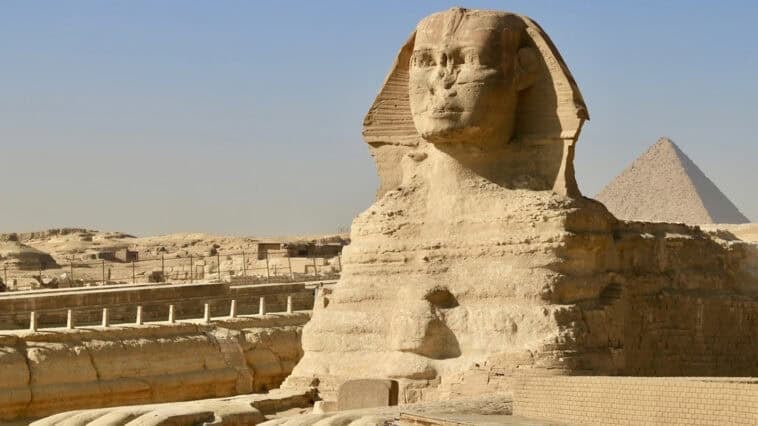 Satellite imagery highlights a mysterious mound that could hide a second Sphinx beneath the sands of Giza. | ©Image Credit: Hongbin / Unsplash
