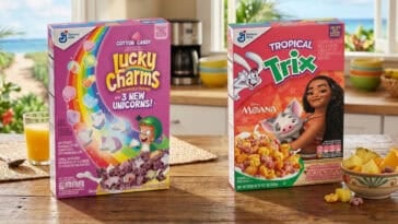 A mindful breakfast just got magical: Lucky Charms and Trix ditch artificial colors for naturally vibrant bowls. | ©Image Credit: General Mills