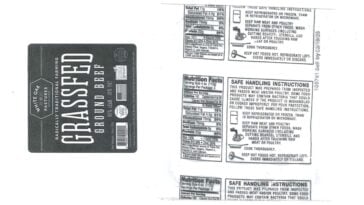Product label for the affected White Oak Pastures Radically Traditional Farming Grassfed Ground Beef | ©Image Credit: USDA FSIS