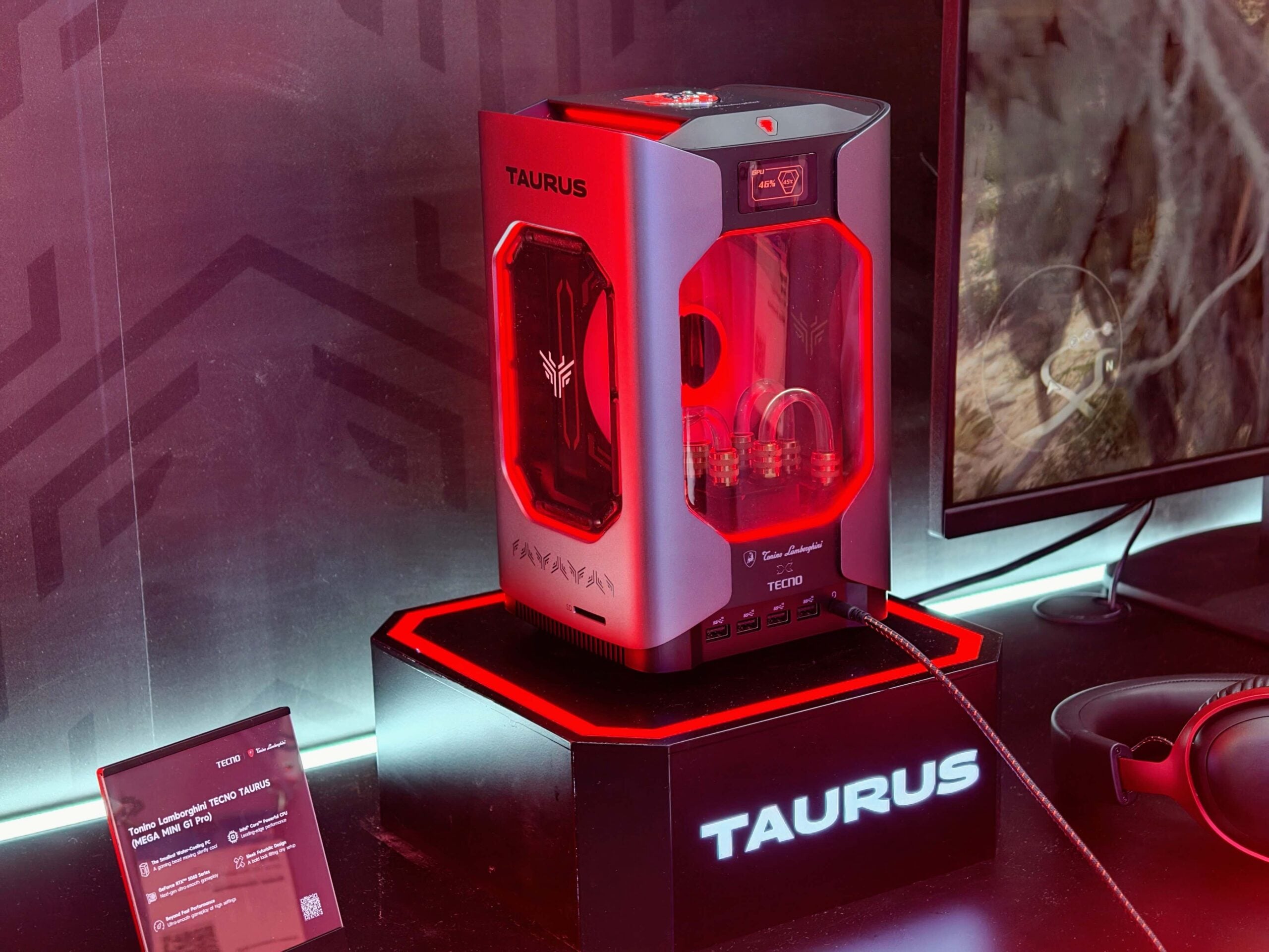 The Tecno Taurus gaming PC highlights the Tecno-Tonino Lamborghini partnership ©Image Credit: GEEKSPIN