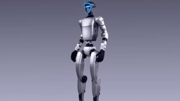 Police escort a humanoid robot in Macau after it startled a 70-year-old woman in a viral street encounter. | ©Image Credit: Unitree