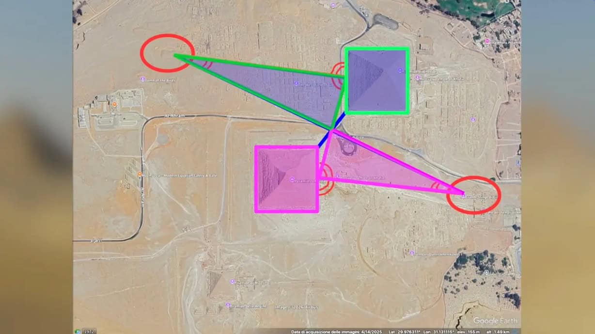 Scientists may have found a second Sphinx in Egypt 3 Visual data shows the alleged symmetry between the Great Sphinx and its underground doppelganger. | ©Image Credit: Matt Beall Podcast / YouTube