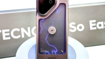 The Pova Neon uses actual gas lighting in a smartphone ©Image Credit: GEEKSPIN