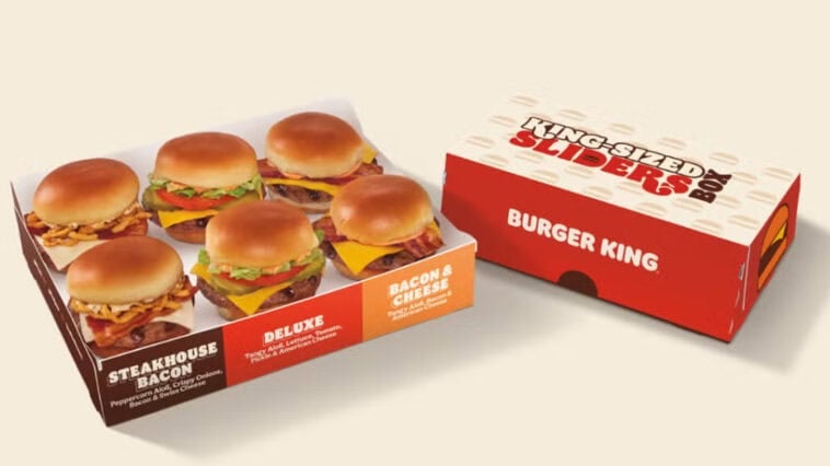 Flame-grilled flavor, just smaller. Meet the new King-Sized Sliders Box — perfect for sharing or snacking on the go! | ©Image Credit: Burger King