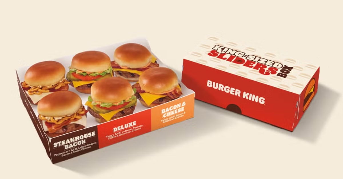 Flame-grilled flavor, just smaller. Meet the new King-Sized Sliders Box — perfect for sharing or snacking on the go! | ©Image Credit: Burger King