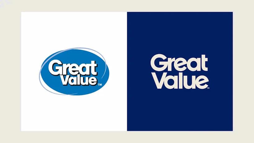 L-R: The old and new logo design of Walmart's Great Value | ©Image Credit: Walmart