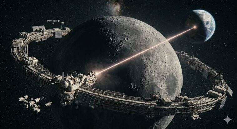 Japan wants to put a solar ring around the Moon to power Earth 1 Japan’s proposed “Lunar Ring” would wrap solar panels around the Moon’s equator and transmit energy to earth ©Image Credit: Gemini AI