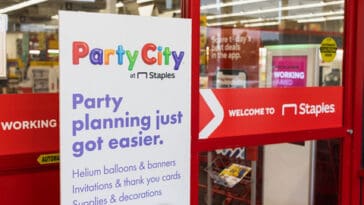 Party City is coming back to physical retail inside 700 Staples stores starting this spring | ©Image Credit: Staples, Party City
