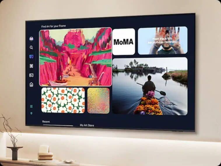 Samsung's 75-inch TV falls into budget territory after $300 cut 1 Samsung Q7F QLED TV with Art Background ©Image Credit: Samsung