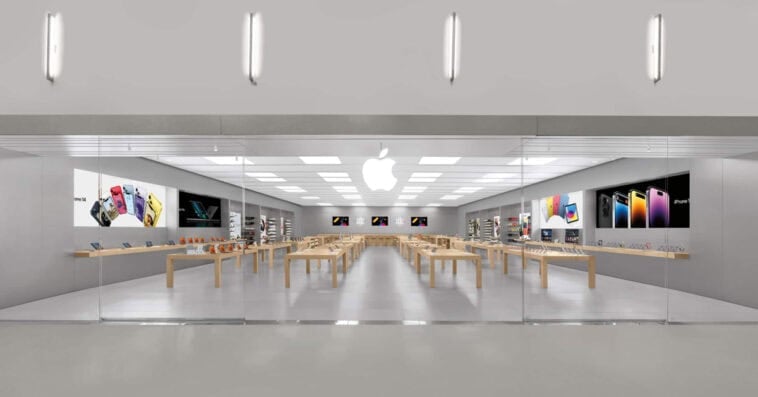 The Apple Towson Town Center store, the first U.S. Apple store to unionize, is among those closing this summer. | ©Image Credit: Apple