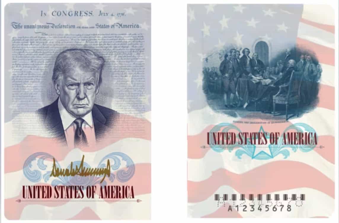 The US passport is getting a redesign this summer with Trump's portrait printed on the inside cover | ©Image Credit: US State Department