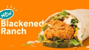 The Blackened Ranch Chicken Wrap is one of three permanent wrap flavors now available at Popeyes nationwide | ©Image Credit: Popeyes