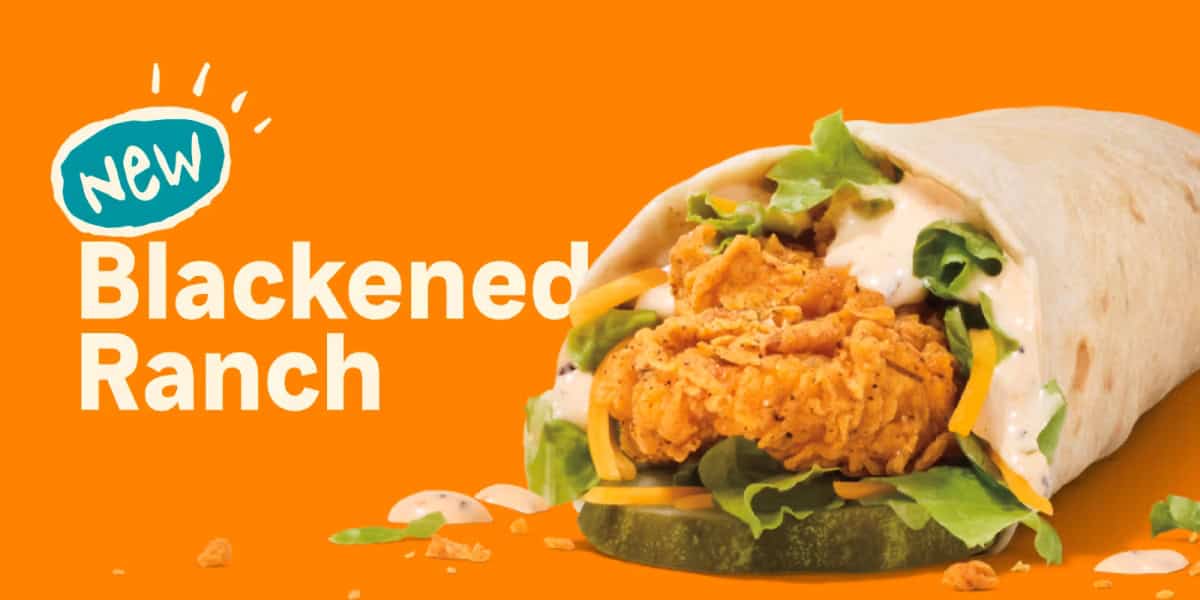 The Blackened Ranch Chicken Wrap is one of three permanent wrap flavors now available at Popeyes nationwide | ©Image Credit: Popeyes
