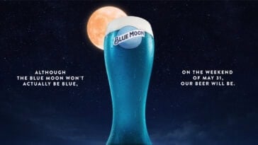 A bright blue twist on Blue Moon beer arrives just in time for the celestial blue moon event this May weekend. | ©Image Credit: Blue Moon Brewing Company