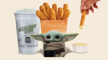 A look at Burger King's new Grogu Deal: Garlic Chicken Fries and a vibrant Blue Cookie Shake for just $5.04. | ©Image Credit: Burger King