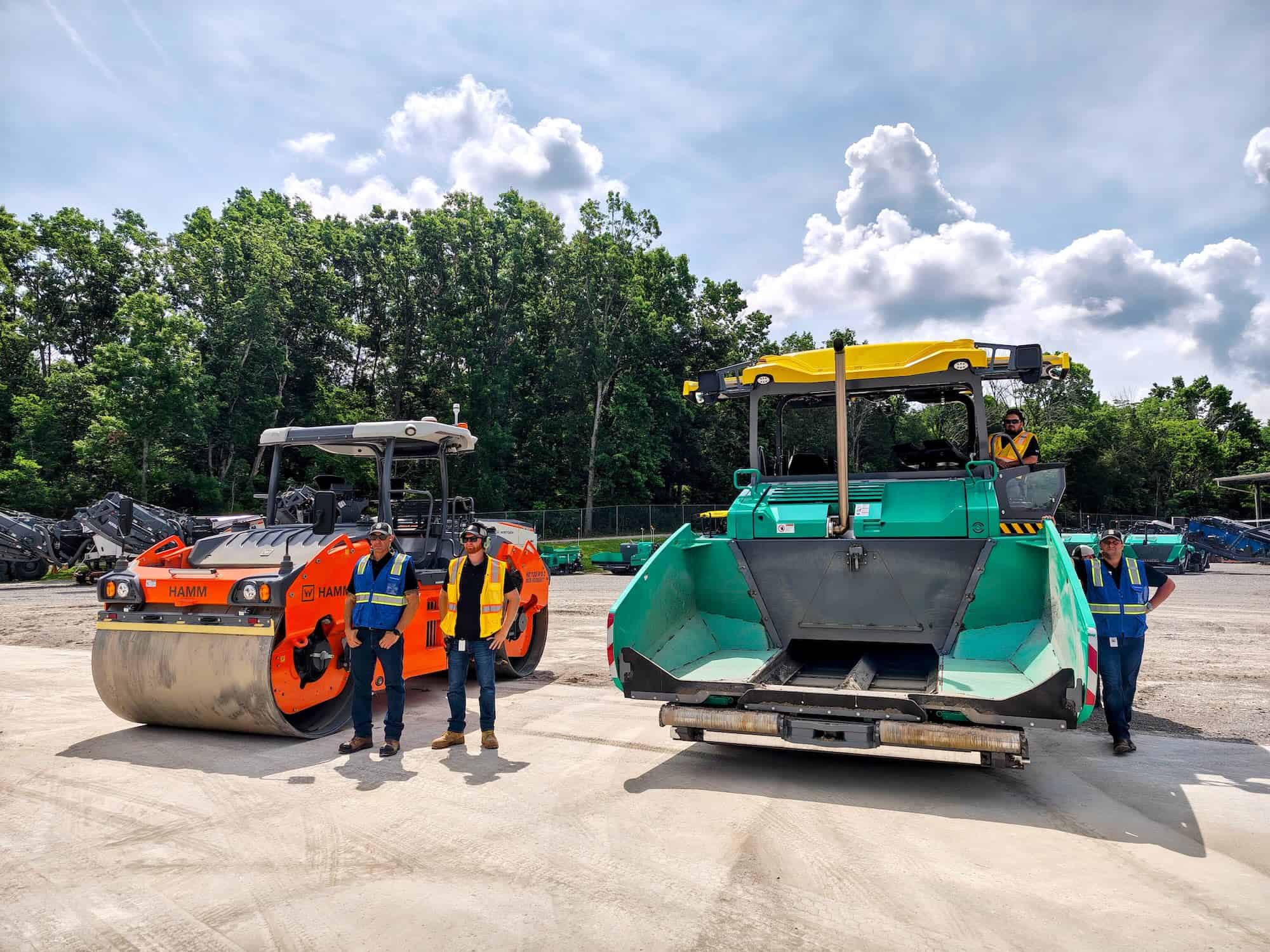 How new smart machinery is solving the road worker shortage 3 The Hamm Double Drum Asphalt Roller (left) and Vögele Asphalt Paver (right)