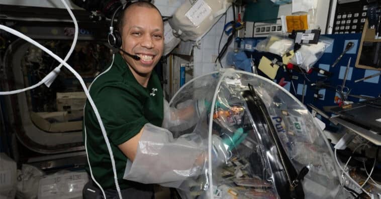 NASA astronaut Chris Williams sets up cancer research experiment aboard the ISS to study drug behavior in zero gravity conditions in space. | ©Image Credit: NASA