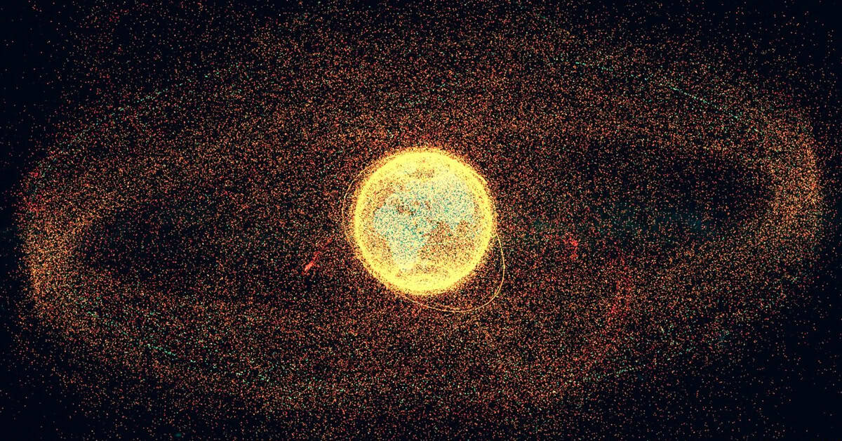 Space junk continues to build as new satellites join thousands of inactive objects orbiting Earth. | ©Image Credit: European Space Agency