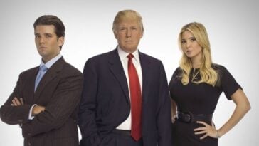 Donald Trump, Ivanka Trump, and Donald Trump Jr. in The Apprentice (2004) | ©Image Credit: NBC / Everett Collection