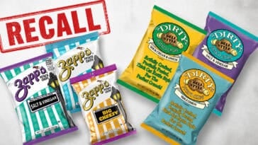 Select Zapp’s and Dirty potato chips have been recalled nationwide after the FDA warns of possible Salmonella risk. | ©Image Credit: Utz Brands