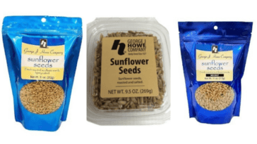 These specific sunflower seed packages are being recalled over potential tree nut contamination. Consumers with allergies are urged to return them for a refund | ©Image Credit: FDA / George J. Howe Co