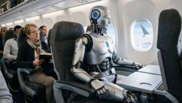 Southwest Airlines has officially updated its travel policy to ban both human-like and animal-like robots from ever flying again. | ©Image Credit: Google Gemini / GEEKSPIN