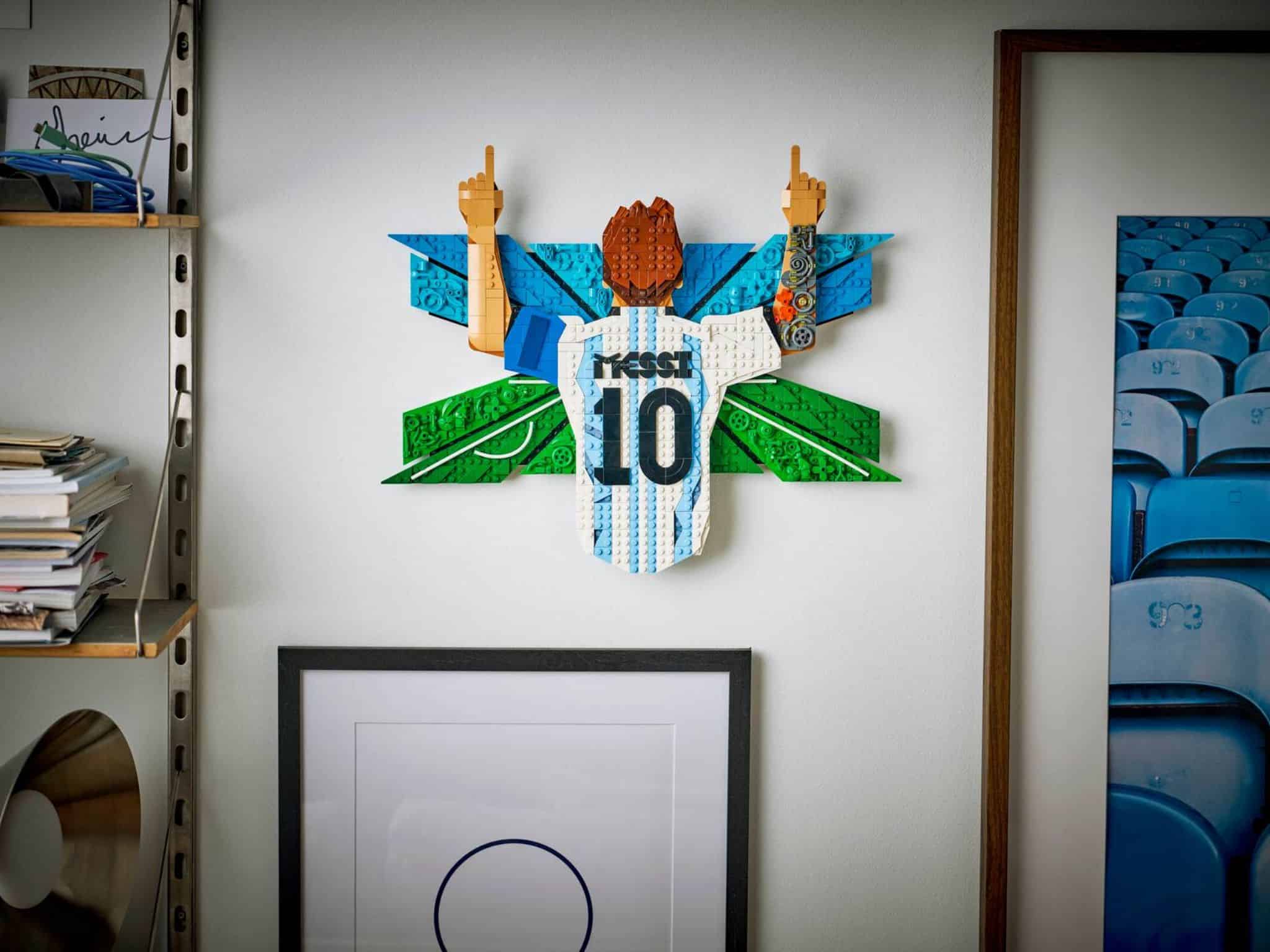 LEGO Lionel Messi – Celebration Set on Wall ©Image Credit: LEGO