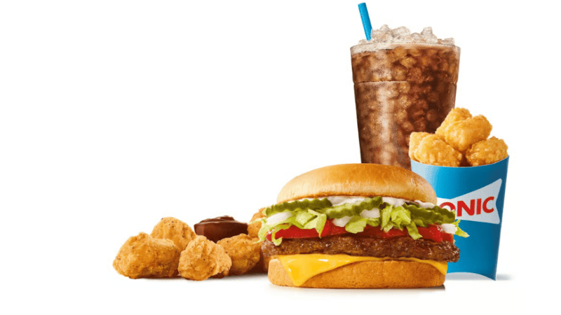 Sonic just launched a $7 Big Deal Meal this week featuring a cheeseburger, chicken bites, a drink, and a side | ©Image Credit: Sonic Drive-In