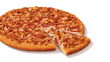 Little Caesars' new Webberoni Pizza, featuring shredded pepperoni baked into a Spider-Man web pattern | ©Image Credit: Little Caesars