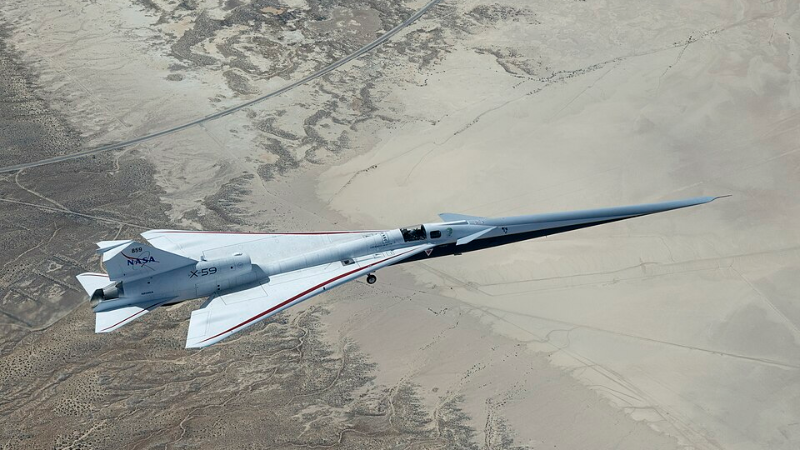 NASA’s X-59 Quiet Supersonic Technology Demonstrator in flight | NASA Armstrong Flight Research Center / NASA/Carla Thomas