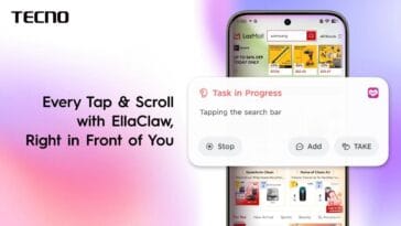 TECNO unveiled a new version of its EllaClaw AI agent designed to handle everyday smartphone tasks automatically | ©Image Credit: