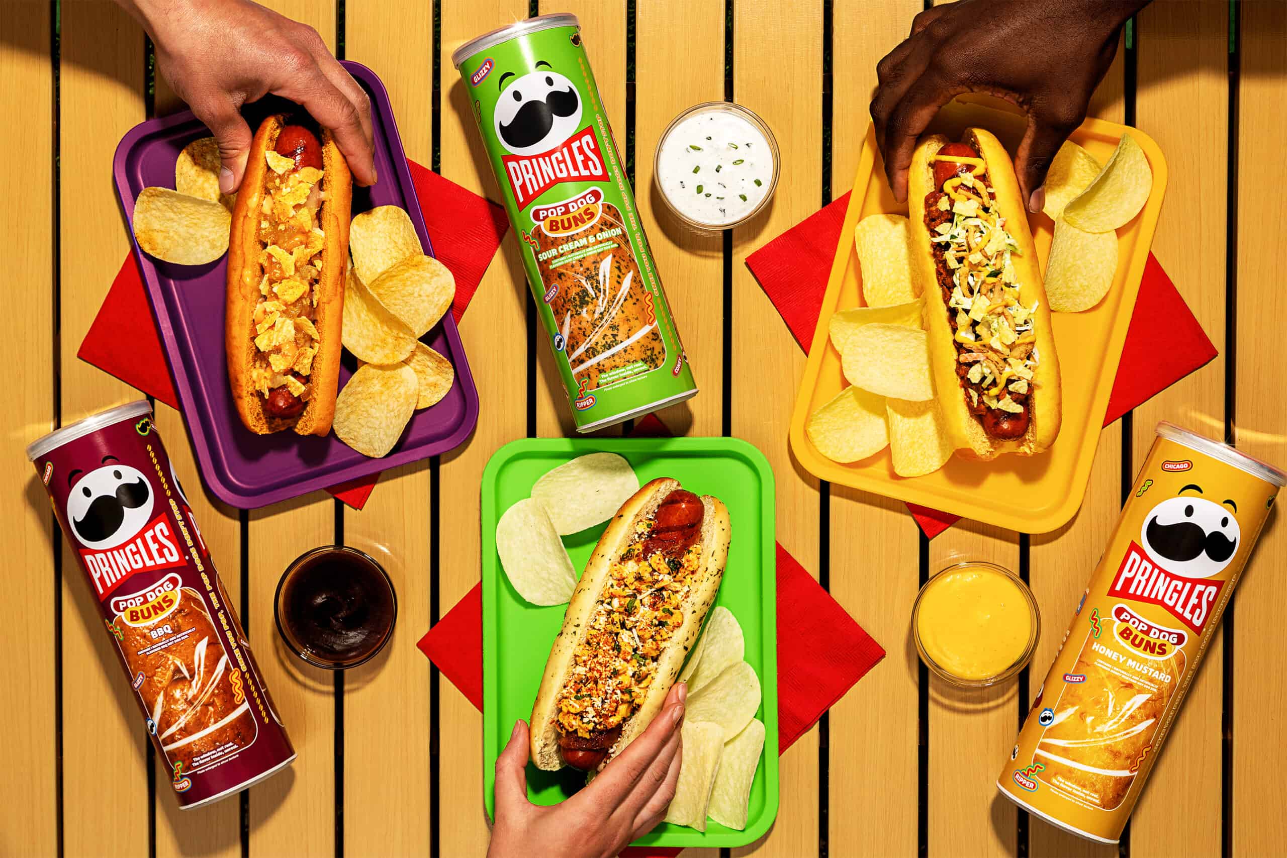 Packaged inside the brand's classic cylindrical tins, these 7.5-inch potato buns bring big flavor to the grill. | ©Image Credit: Pringles