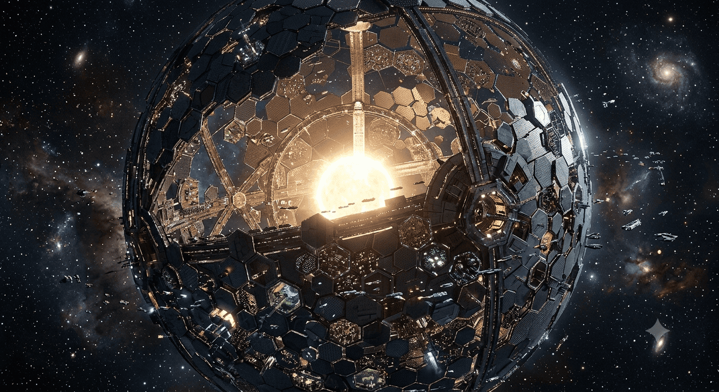 An advanced alien civilization would need a Dyson sphere to harness energy from a black hole. ©Image Credit: Gemini AI / GEEKSPIN