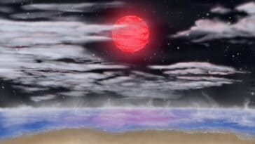 Artist’s conception of the view from the surface of the habitable-zone super-Earth exoplanet GJ 3378b | ©Image Credit: Nikolai Berman / UC Irvine