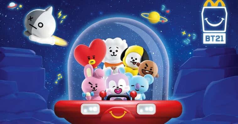 McDonald’s is releasing 10 new BTS Happy Meal toys next week 1 McDonald’s BT21 Happy Meal toys bring K-pop-inspired characters to life with a galaxy-themed collectible lineup for fans. | ©Image Credit: McDonald's