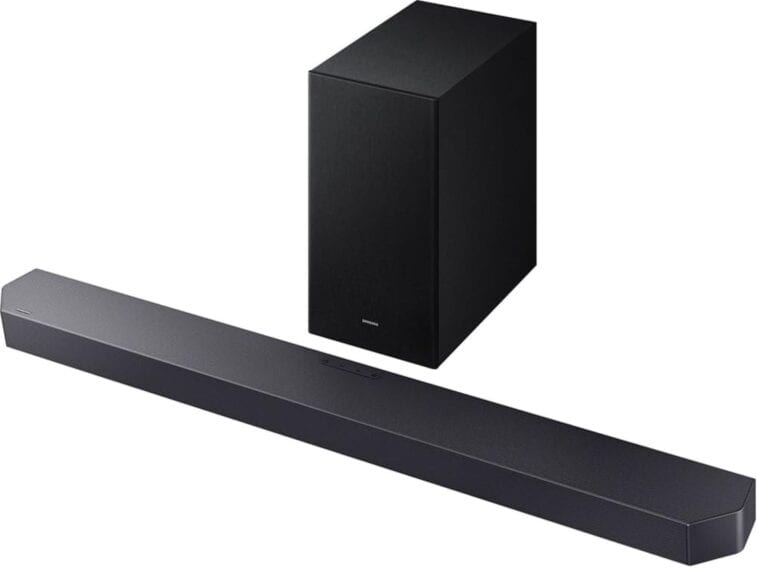 Score Samsung's $450 soundbar and subwoofer for $298 at Woot 1 Samsung Q-Series Soundbar HW Q600F ©Image Credit: Samsung