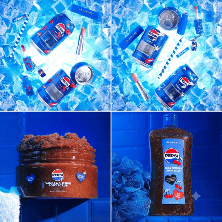Pepsi launches body wash line that smells like soda 1 Pepsi and Glamlite are releasing the Pepsi Vanilla Slushie Body Scrub, Pepsi Wild Cherry Body Wash, Pepsi Vanilla Lip Kit and Pepsi Wild Cherry Lip Kit on July 31. ©Image Credit Facebook Glamlite