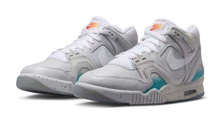 The yet to be released Nike Air Tech Challenge 2 “Back to the Future” colorway inspired by Marty McFly’s Nike Mag | ©Image Credit: Nike