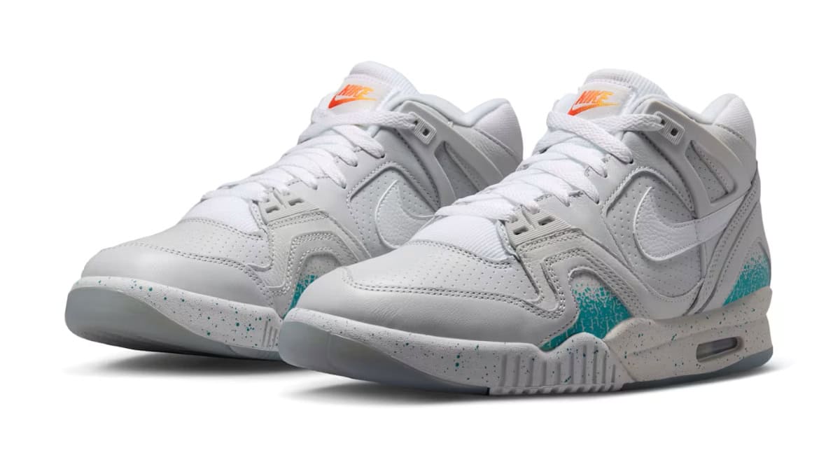 The yet to be released Nike Air Tech Challenge 2 “Back to the Future” colorway inspired by Marty McFly’s Nike Mag | ©Image Credit: Nike