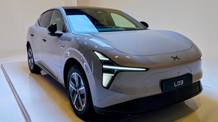 Beyond its striking coupe silhouette, the XPENG L03 pairs lounge-style seating and 37 storage compartments with super fast charging ©Image Credit: GEEKSPIN