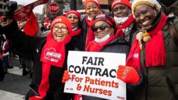 NYSNA filed a grievance against Montefiore Hospital, claiming the layoff of 12 nurses directly violates AI contract safeguards won during their recent strike. | ©Image Credit: New York State Nurses Association / Facebook