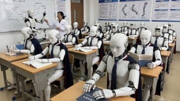 Class is officially in session for the world's first robotic cohort, where humanoid robots are earning certifications to seamlessly transition from the classroom directly into the service and industrial sectors ©Image Credit: Gemini AI / GEEKSPIN