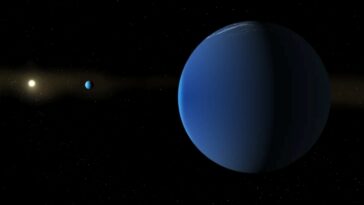 An illustration depicting the Sun-like star TOI-791 and its two giant "super-puff" planets, TOI-791b and TOI-791c, discovered by NASA’s TESS mission | ©Image Credit: NASA / Daniel Rutter