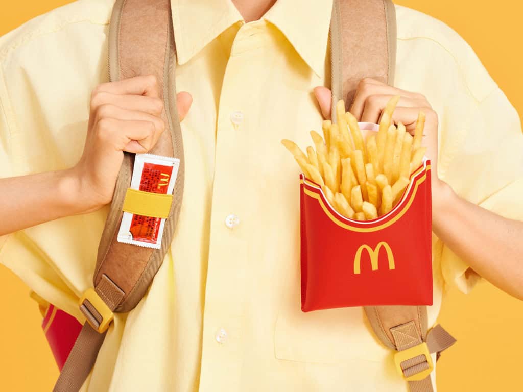 McDonald’s releases backpack designed to hold French fries 3 McDonald's Big Fries Backpack features dedicated fry pockets and a ketchup holder. | ©Image Credit: McDonald's