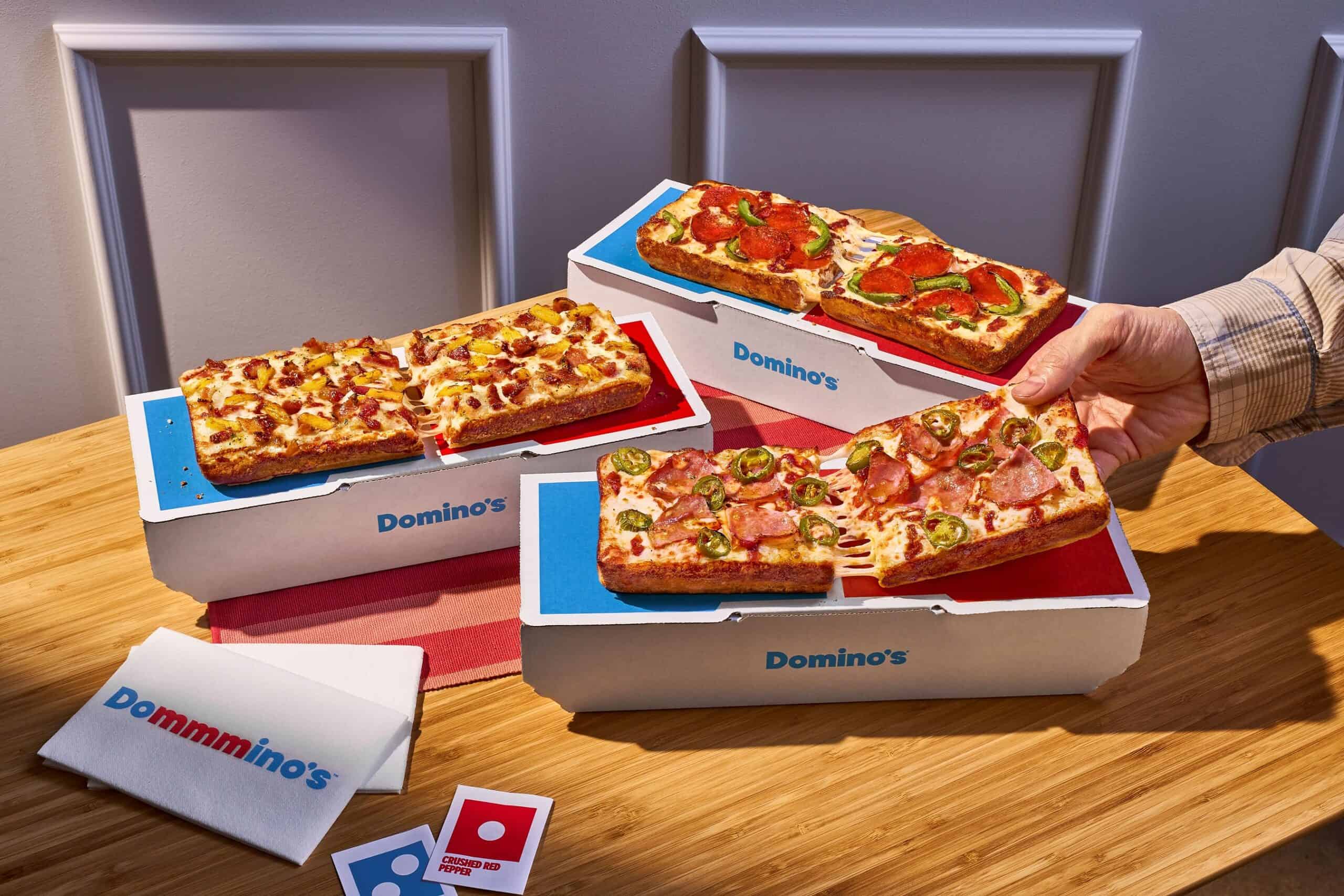 The Domino solves topping fights, uneven crust distribution, and is specifically designed for one person. ©Image Credit: Domino’s