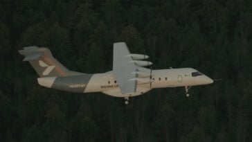 Heart Aerospace’s X1 takes flight during a landmark test, becoming the world’s largest fully battery-powered aircraft to fly without jet fuel. | ©Image Credit: Heart Aerospace