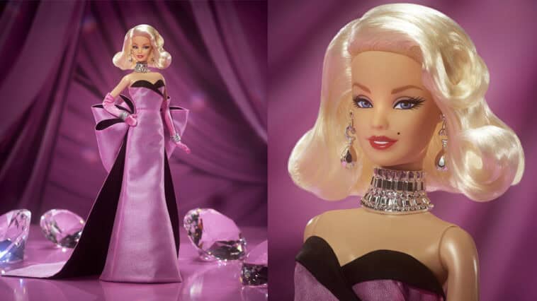 Marilyn Monroe’s signature Hollywood glamour shines through in Barbie’s new collector doll, inspired by her iconic 1953 movie look. | ©Image Credit: Mattel