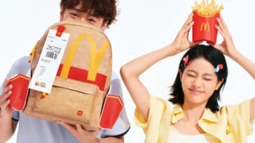 McDonald’s Big Fries Backpack turns the brand’s iconic takeaway packaging into a wearable accessory with built-in compartments for fries. | ©Image Credit: McDonald's