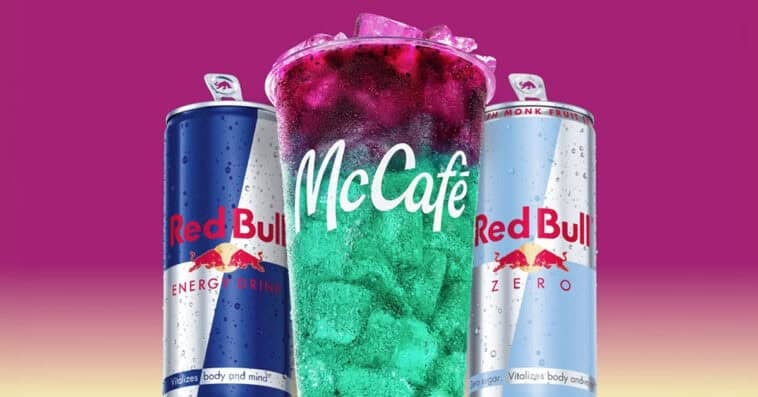 McDonald’s is getting an energy boost! Red Bull Dragonberry Energizer brings fruity flavor and caffeine to the menu starting next week. | ©Image Credit: McDonald's