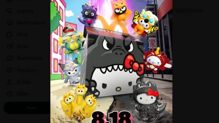 The full lineup of the upcoming McDonald's x Sanrio x Toho collaboration arriving in U.S. restaurants on August 18 | ©Image Credit: McDonald’s / X (Formerly Twitter)